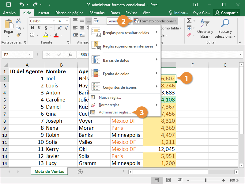 Administrar Formato Condicional