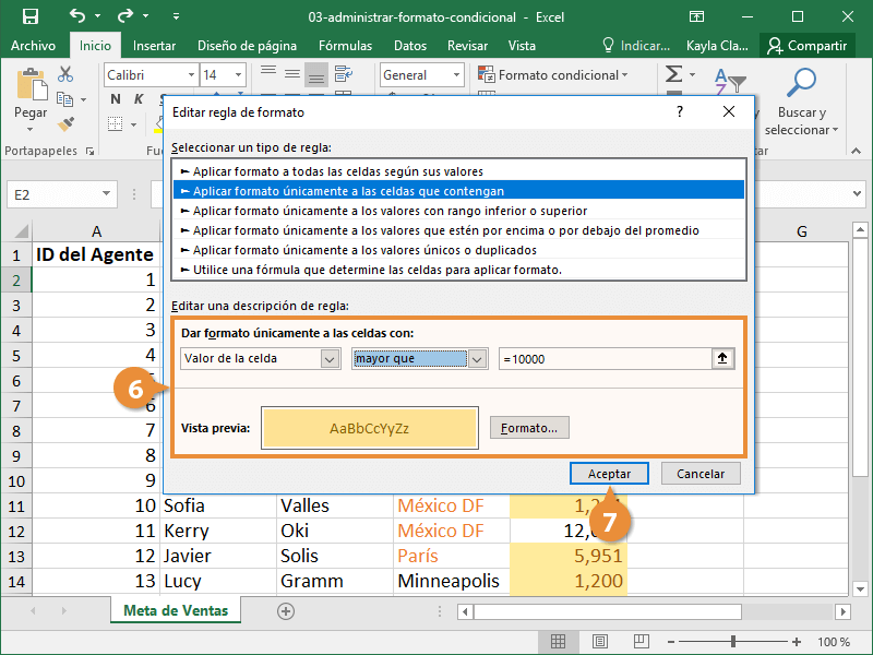 Administrar Formato Condicional