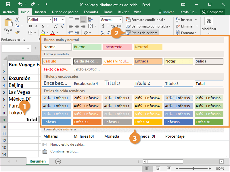 Aplicar y Eliminar Estilos de Celda