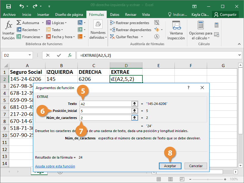 DERECHA, IZQUIERDA y EXTRAE