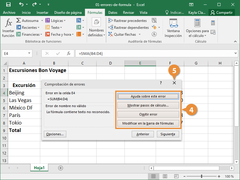 Como quitar espacios en excel