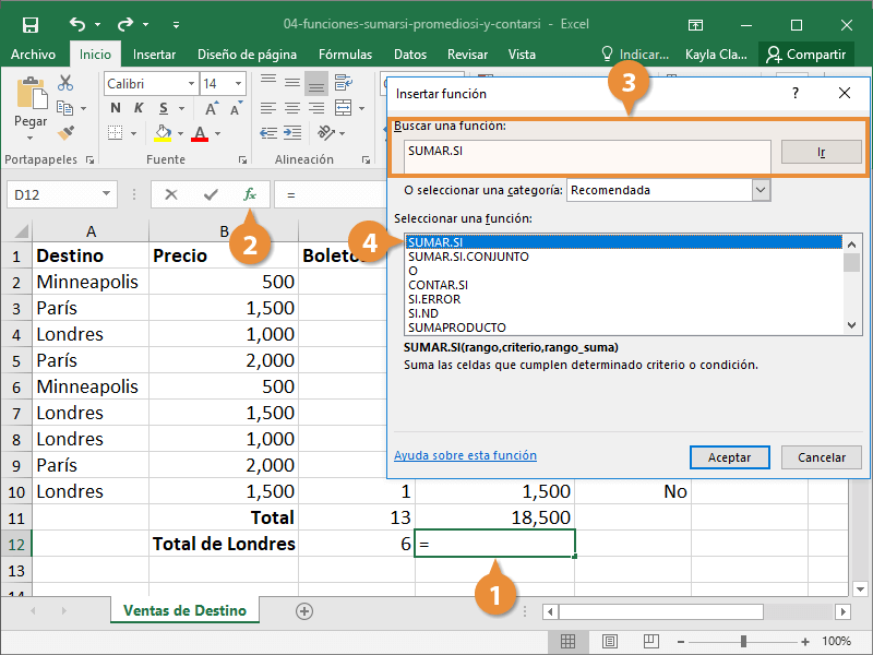 Funcion Sumar Si y Promedio Si y Contar Si