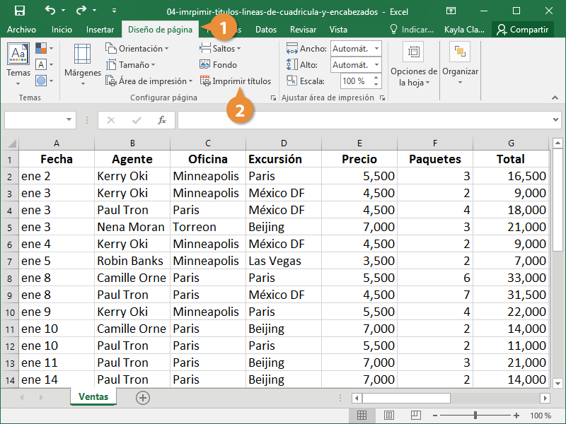 Imprimir titulos lineas de cuadricula y encabezados