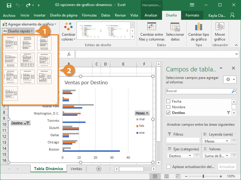 Opciones de Gráficos Dinámicos