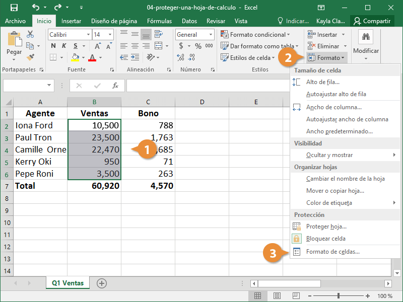 Proteger una Hoja de Calculo