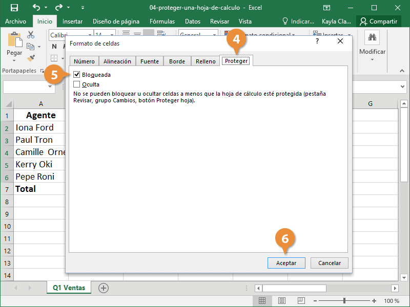 Proteger una Hoja de Calculo