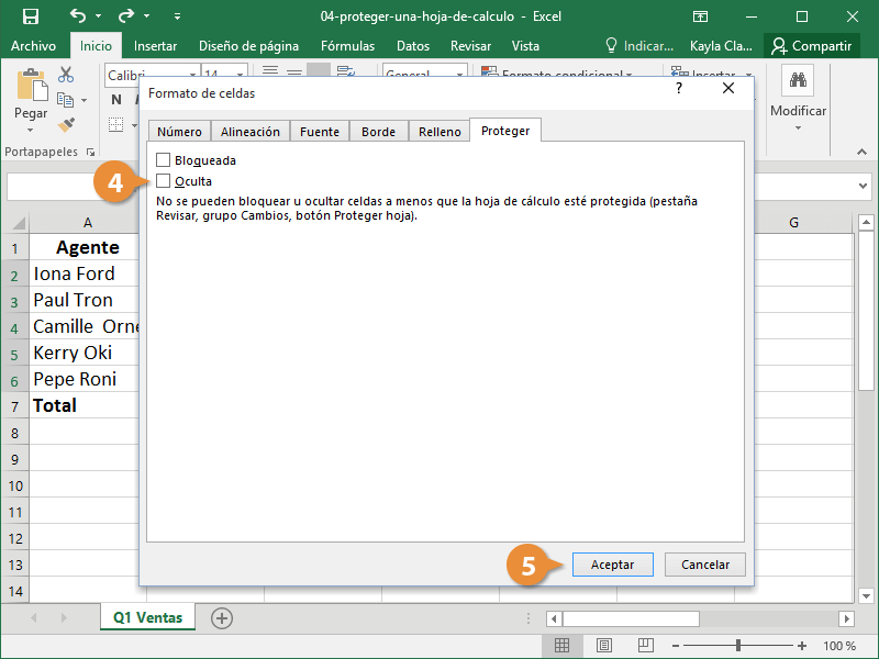 Proteger una Hoja de Calculo