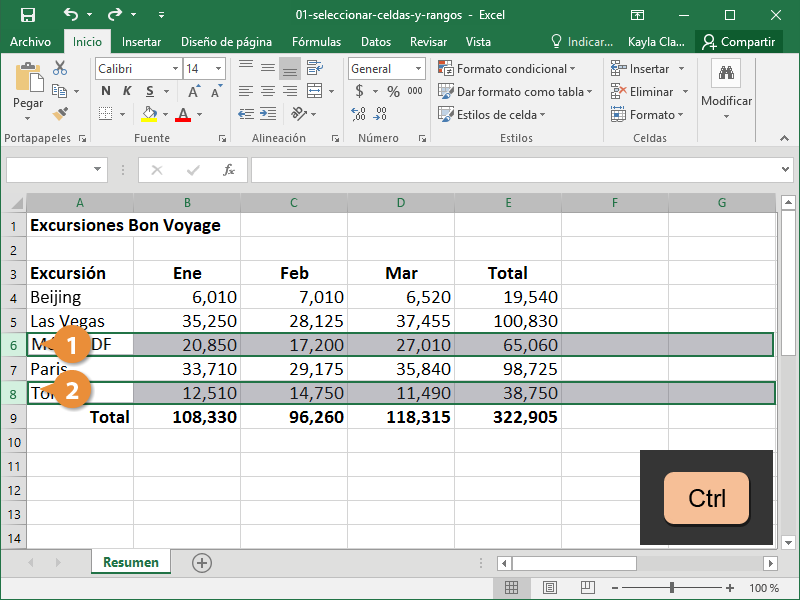 Seleccionar Celdas y Rangos
