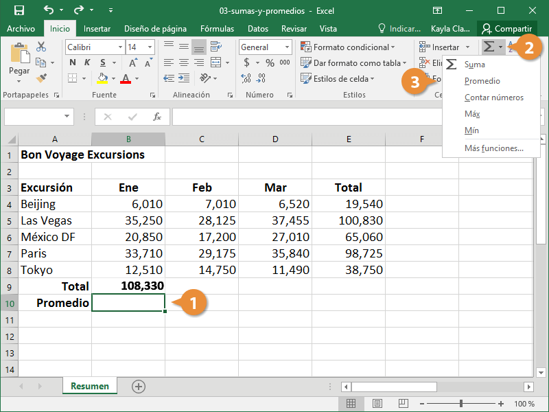 Como calcular el promedio