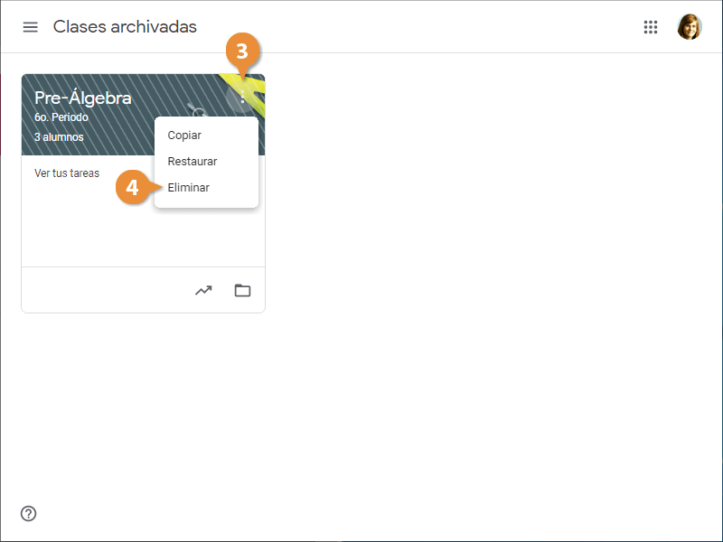 Archivar y Eliminar Clases