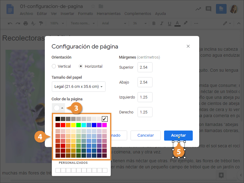 Configuración de Página