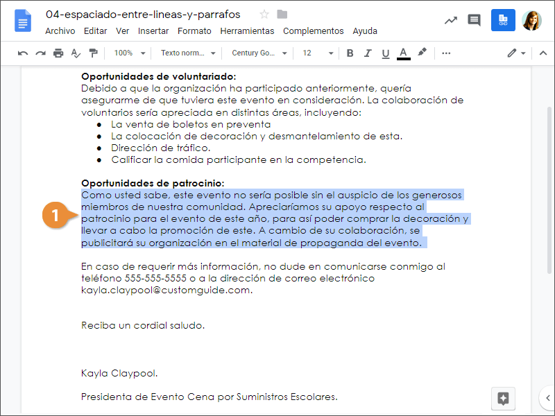 Espaciado entre Líneas y Párrafos