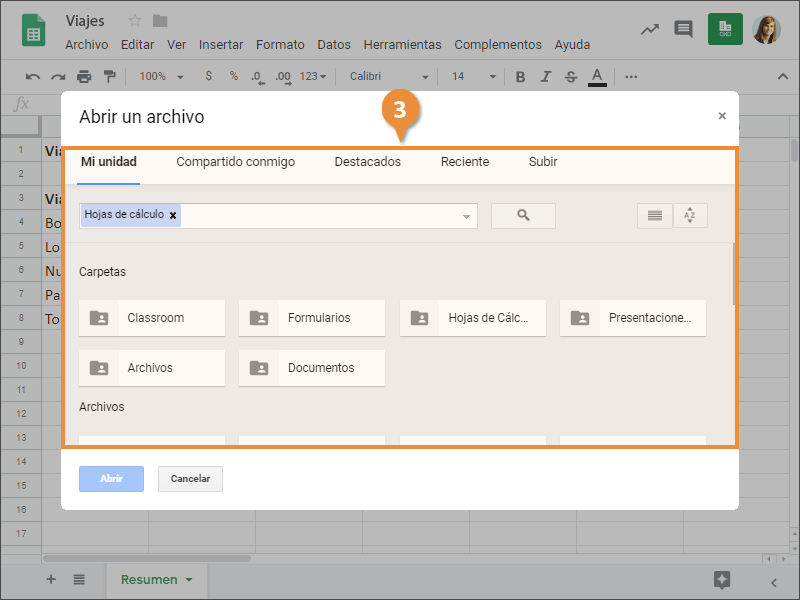 Abrir una Hoja de Cálculo