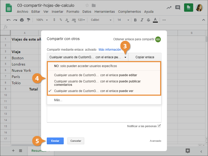 Compartir Hojas de Cálculo