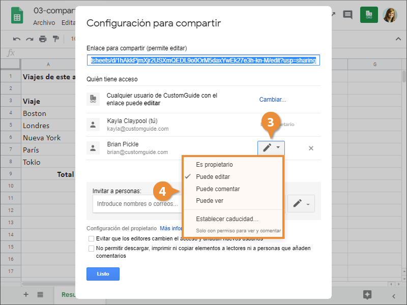 Compartir Hojas de Cálculo