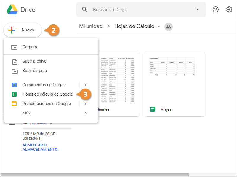 Crear Hojas de Cálculo