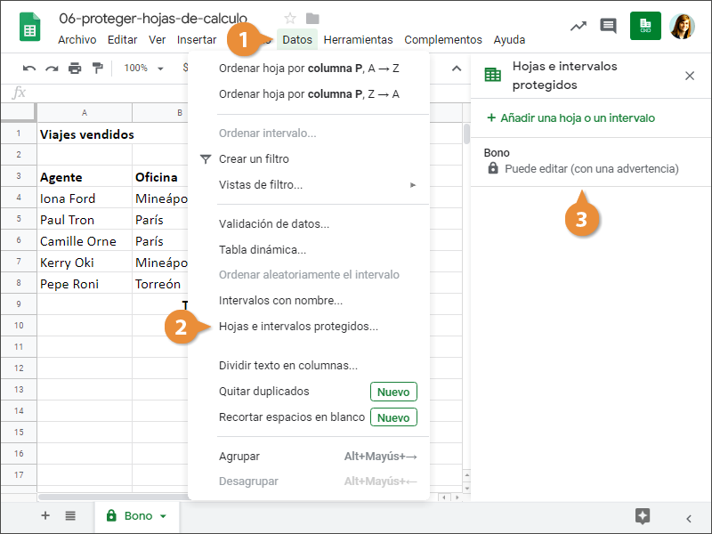 Proteger Hojas de Cálculo