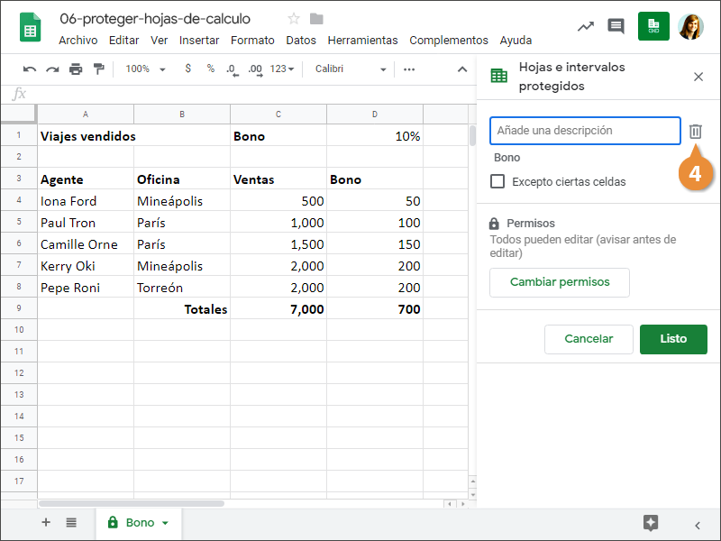 Proteger Hojas de Cálculo