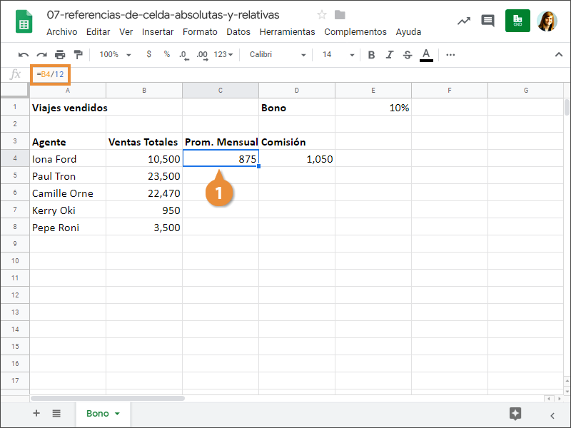 Referencias de Celda Absolutas y Relativas