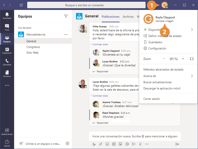 Cambiar la Configuración de Teams