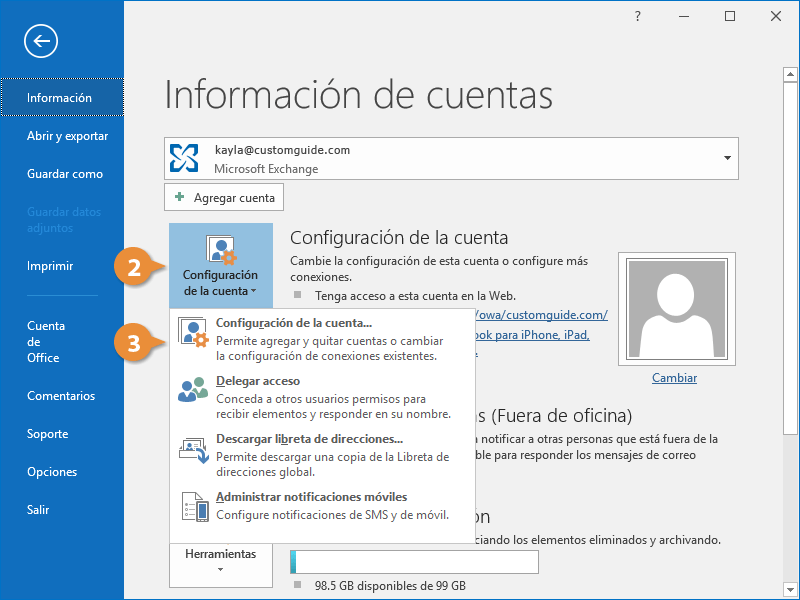 Administrar Cuentas Adicionales