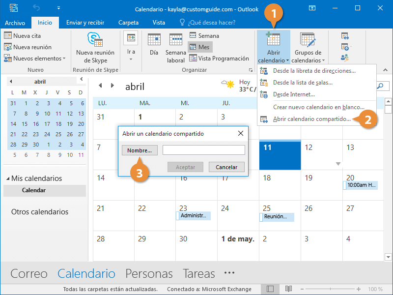 Compartir el Calendario