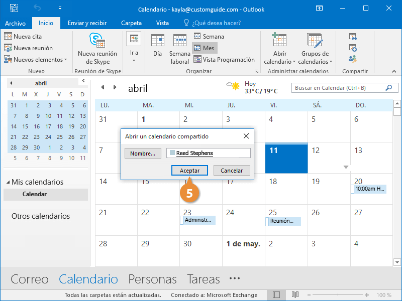 Compartir el Calendario