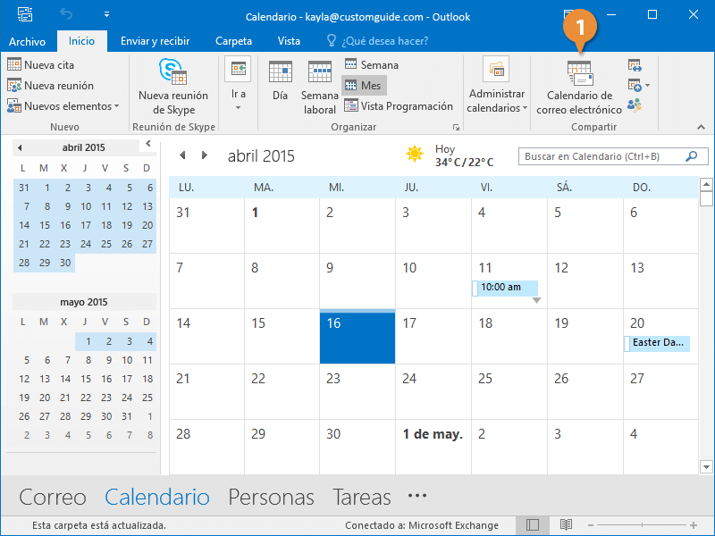 Enviar el Calendario