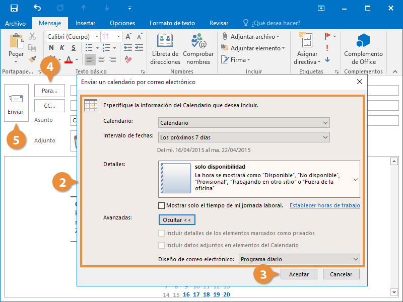 Enviar el Calendario