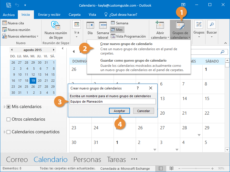 Grupos de Calendarios