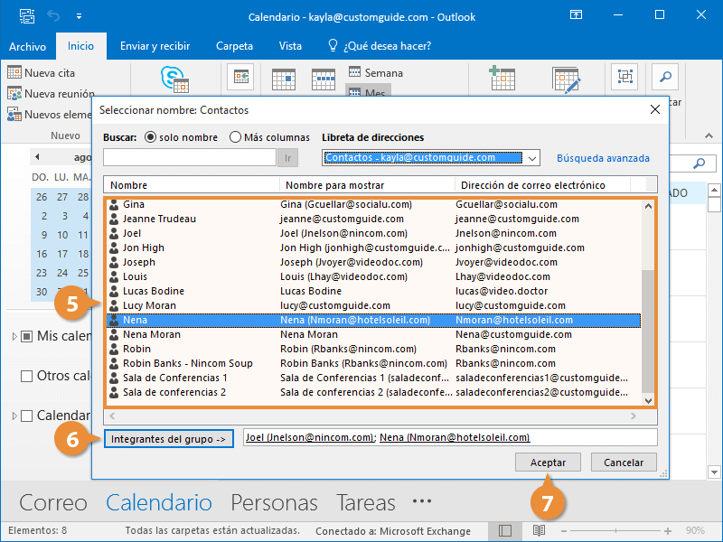 Grupos de Calendarios