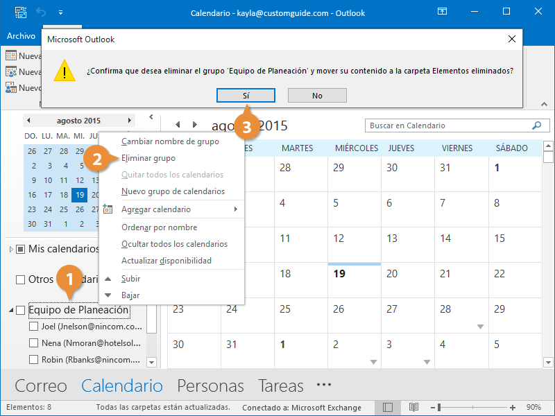 Grupos de Calendarios