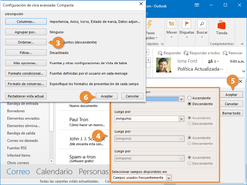 Ordenar Correo Electrónico