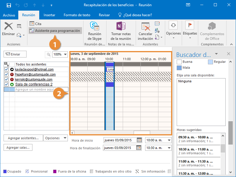 Programar Salas de Reuniones