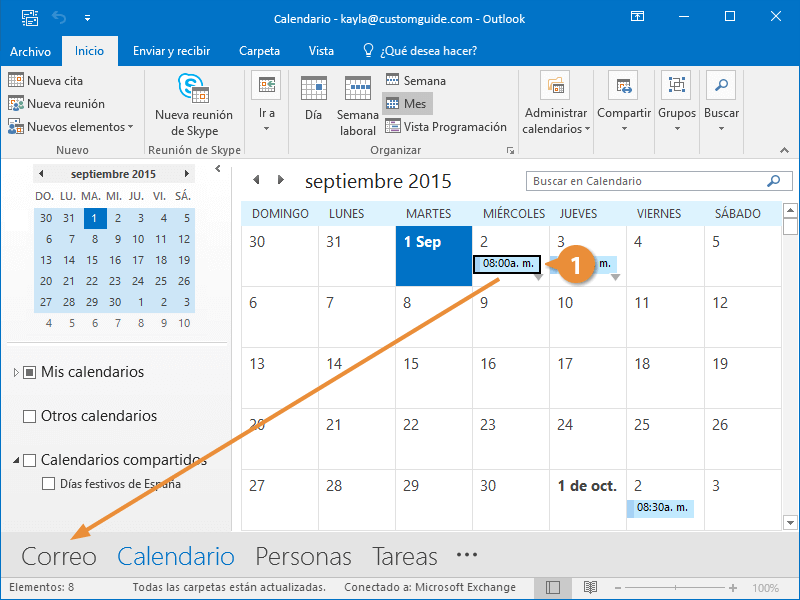 Reenviar Elementos del Calendario