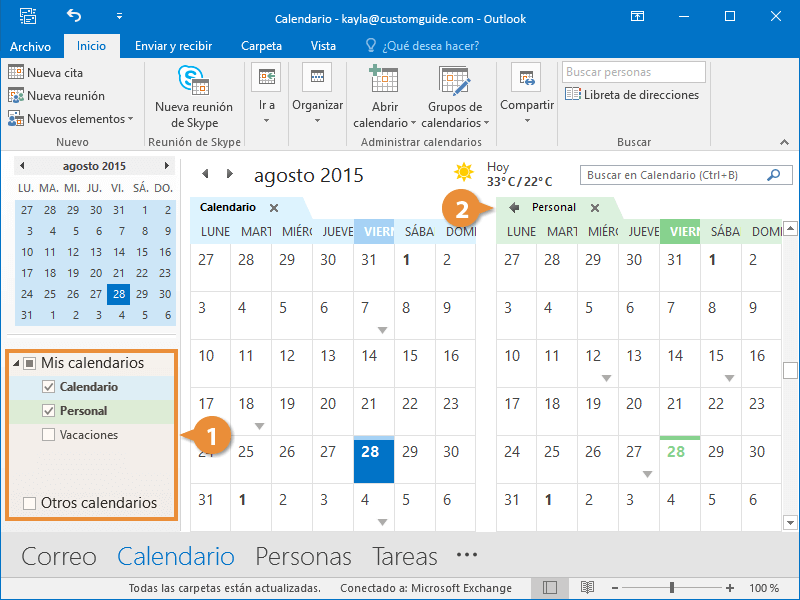 Trabajar con Calendarios Múltiples