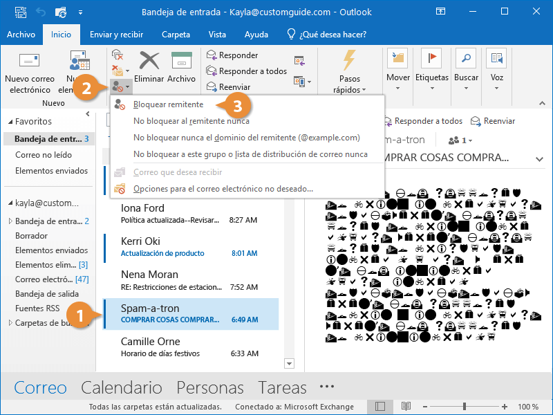 Tratar el Correo No Deseado