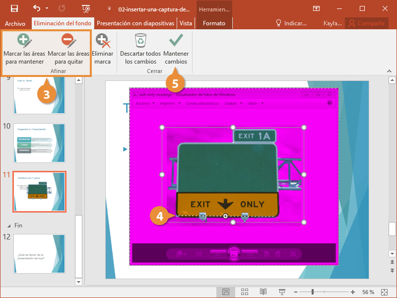 Insertar una Captura de Pantalla y Quitar Fondo | CustomGuide