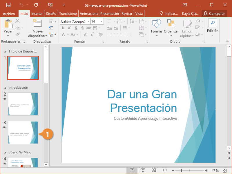 Navegar una Presentación