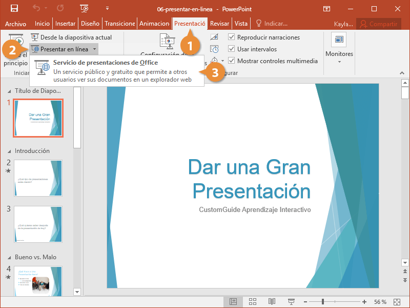 Presentar en Línea