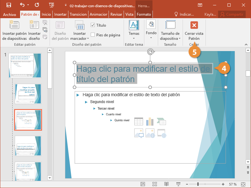 Trabajar con Diseños de Diapositivas