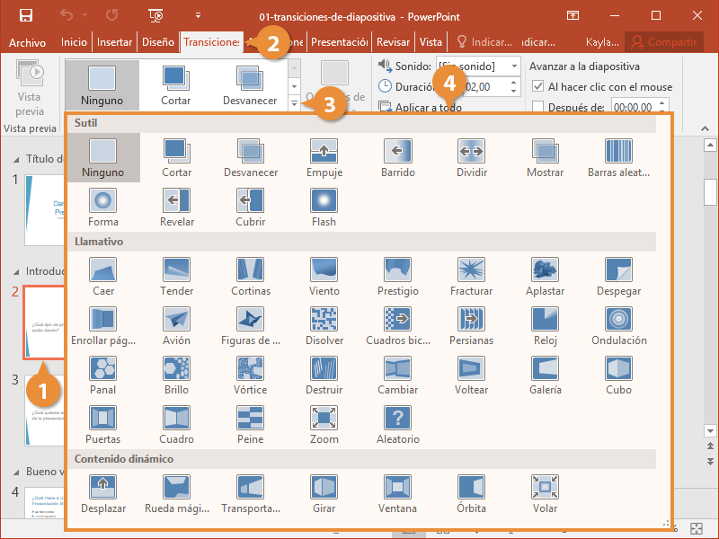 Transiciones de Diapositiva