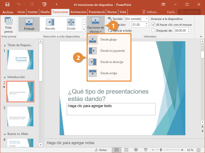 Transiciones de Diapositiva