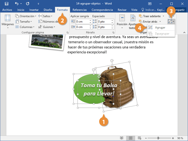 Agrupar Objetos en un Documento de Word