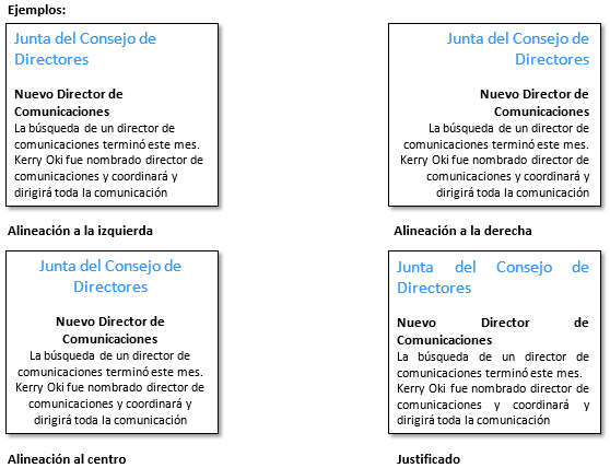 Alineación de parrafo