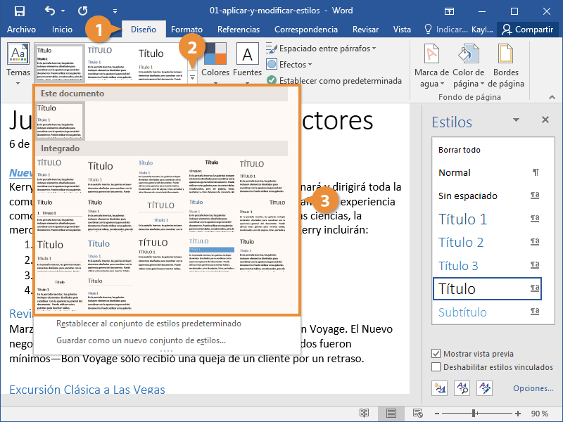 Aplicar y Modificar Estilos en un Documento de Word