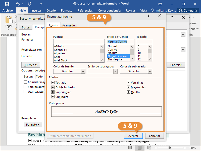 Buscar y Reemplazar Formato