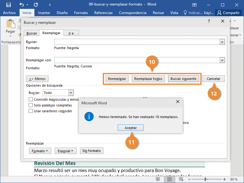 Buscar y Reemplazar Formato