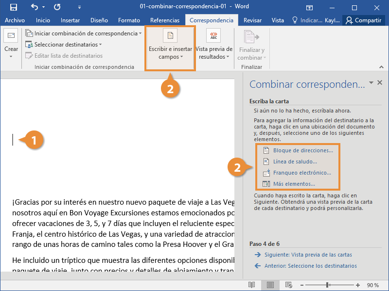 Combinar Correspondencia