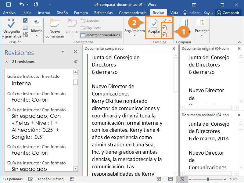 Comparar Cambios 